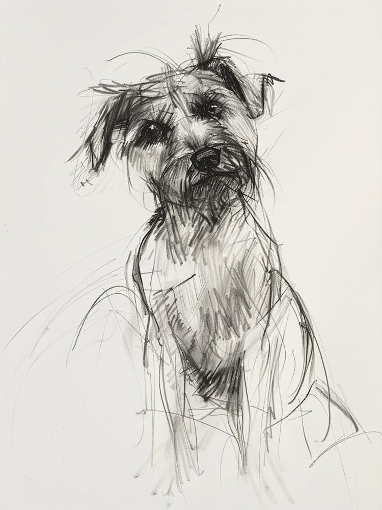 Glen Of Imaal Terrier Dog Charcoal Line 1