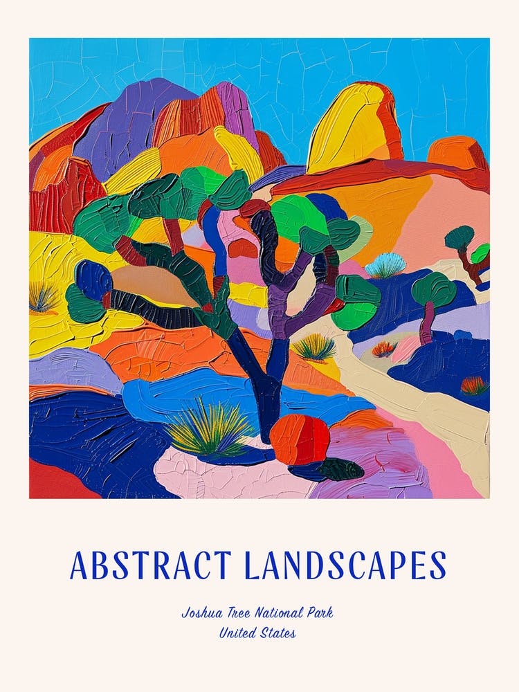 Colourful Abstract Joshua Tree National Park Usa 3 Poster Blue