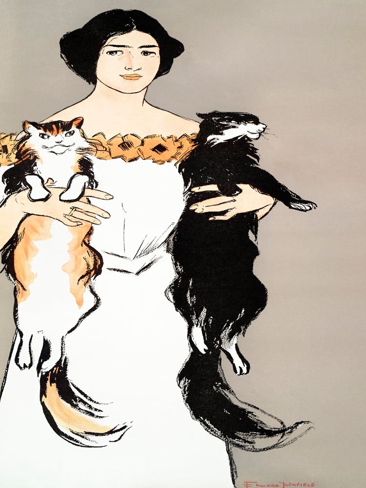 Frau mit Katzen (1897), Edward Penfield