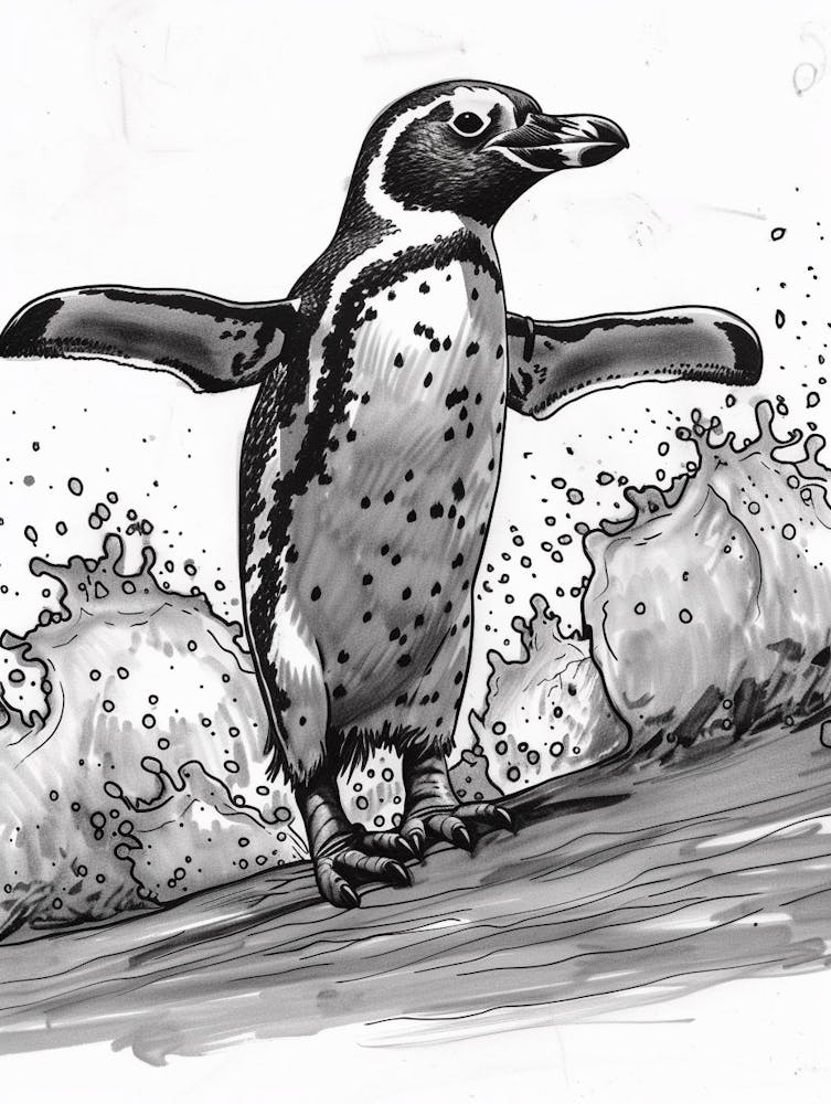 African Penguin Hauling Out Of The Water 4