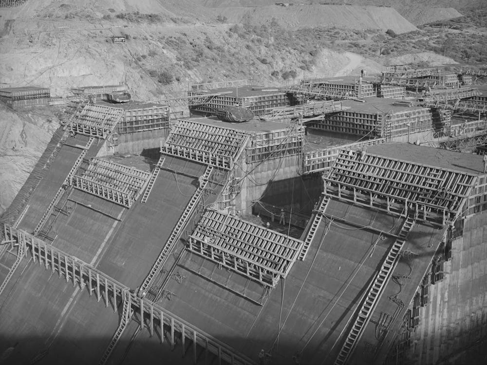 Shasta Dam Under Construction, Shasta County, California By Russell Lee 1