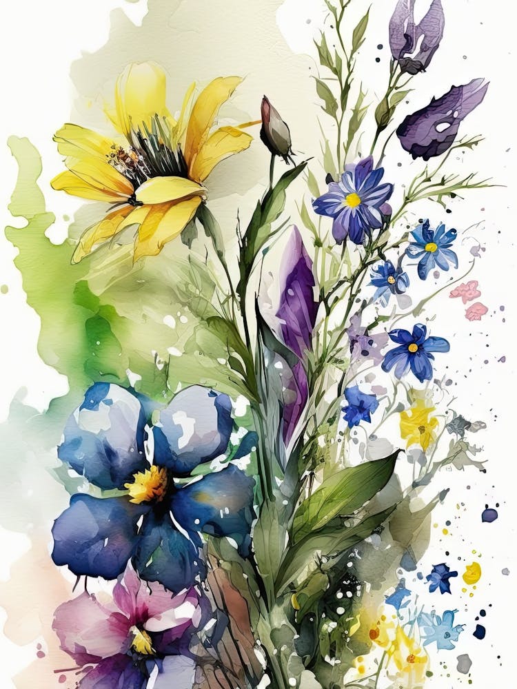 Watercolor Spring Flowers