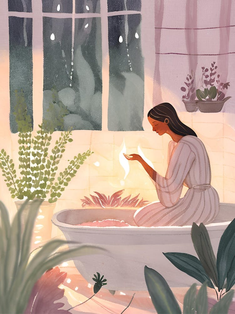 Mädchen In Einer Badewanne
