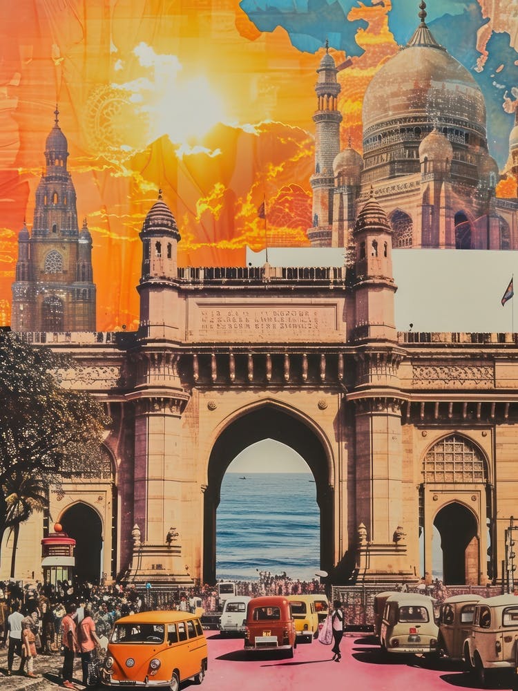 Mumbai   Retro Collage Style 1