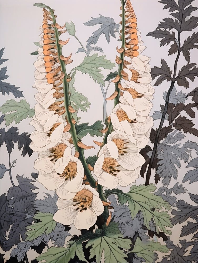 Flower Illustration Aconitum 2