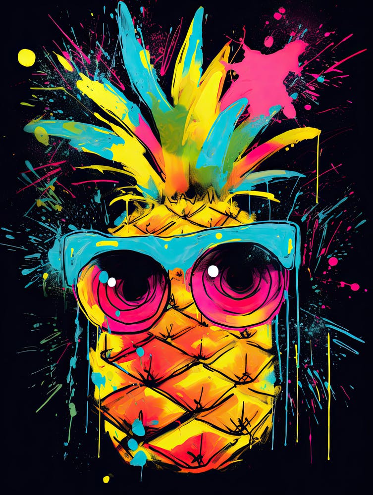 Pineapple Palette: Fruit Fusion in Street Art