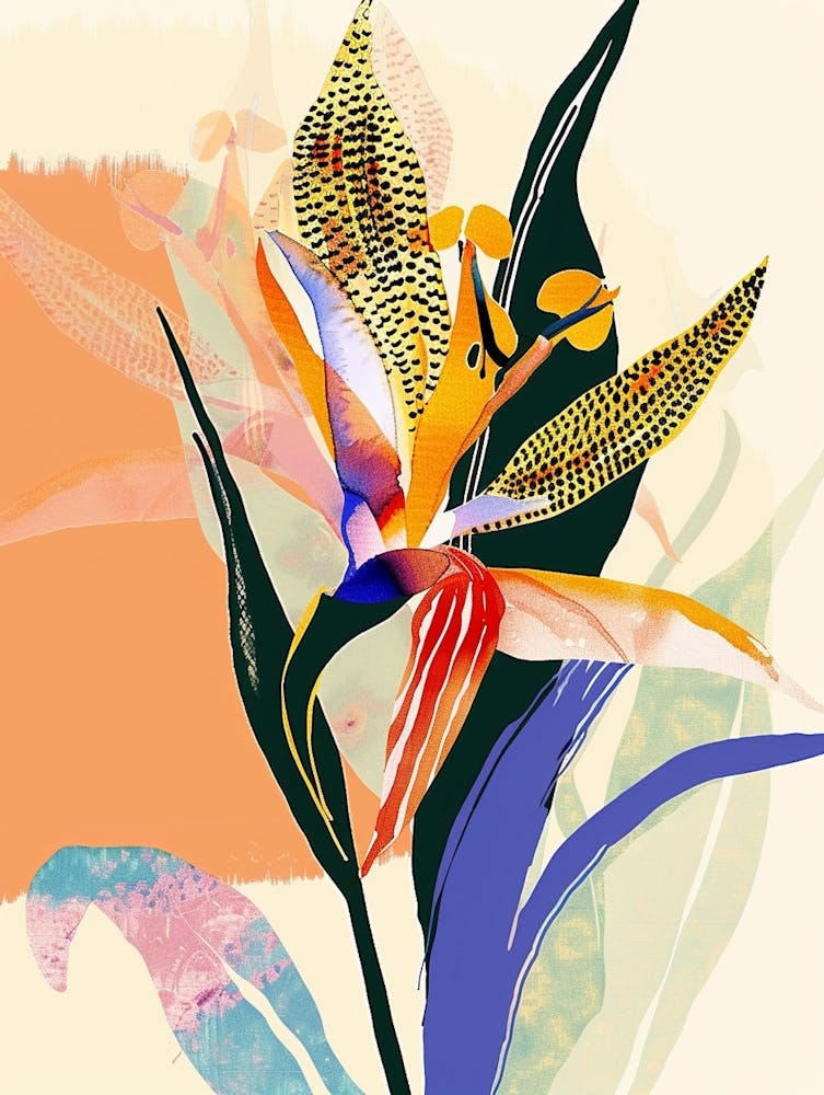 Colourful Flower Illustration Bird Of Paradise 2