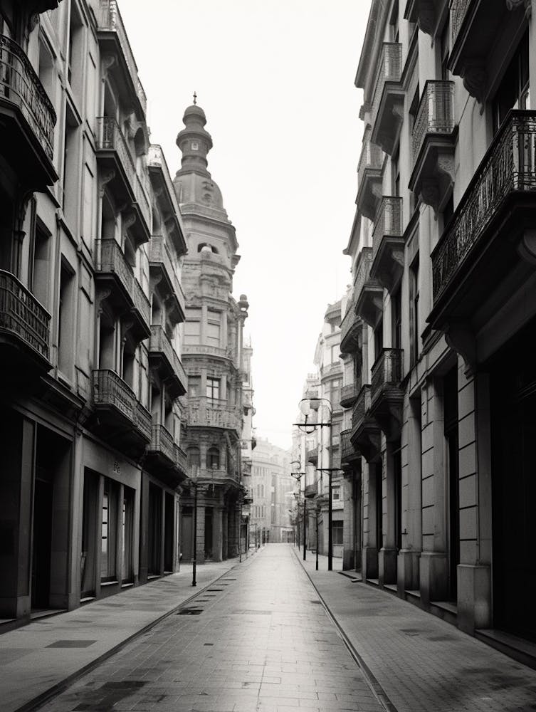 Santander, Spain, Black And White Old Photo 2