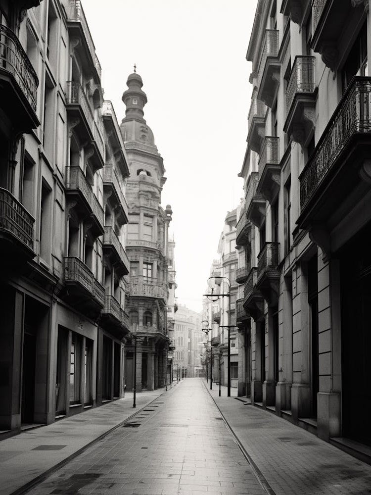 Santander, Spain, Black And White Old Photo 2