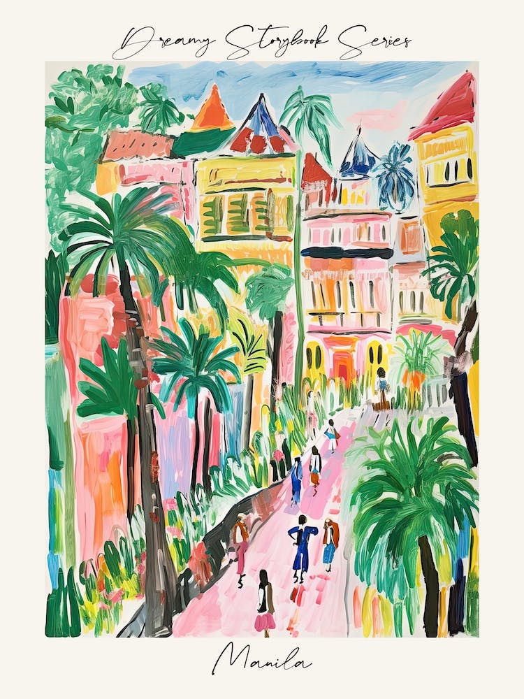Poster Of Manila, Dreamy Storybook Illustration 3