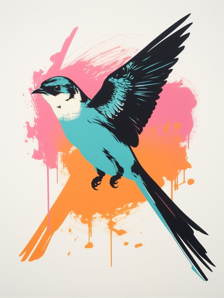 Andy Warhol Style Bird Chimney Swift 1