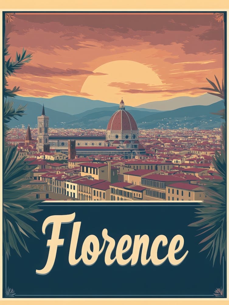 Aihrgdesign A Mid Century Modern Travel Poster For Florence