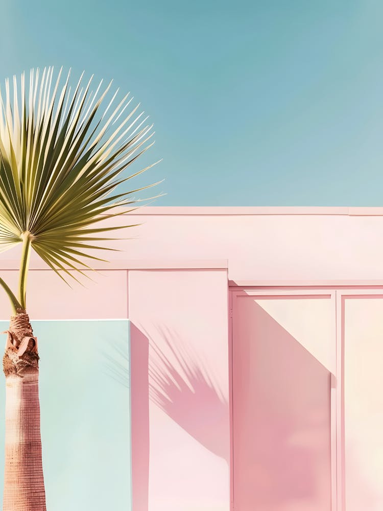 Palm Tree In Front Of House