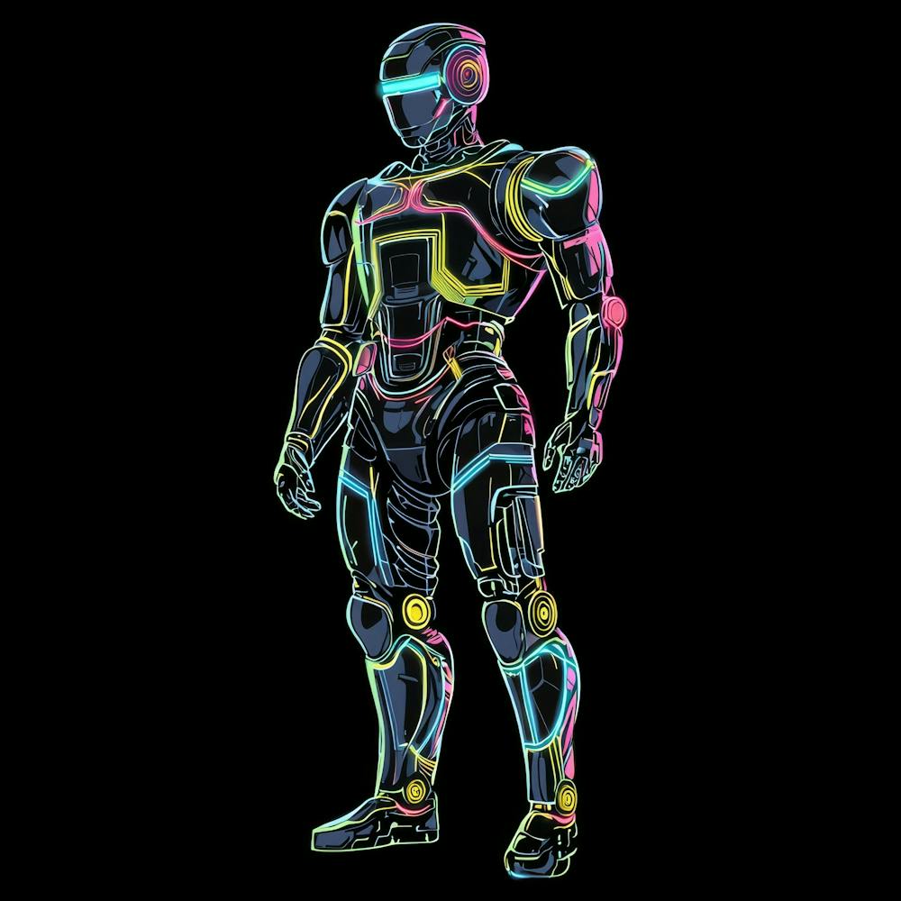 Neon Roboter Kunst