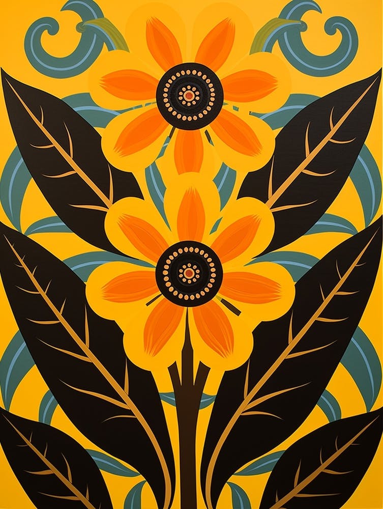 Blumenmotiv Malerei Schwarzäugige Susanne 1