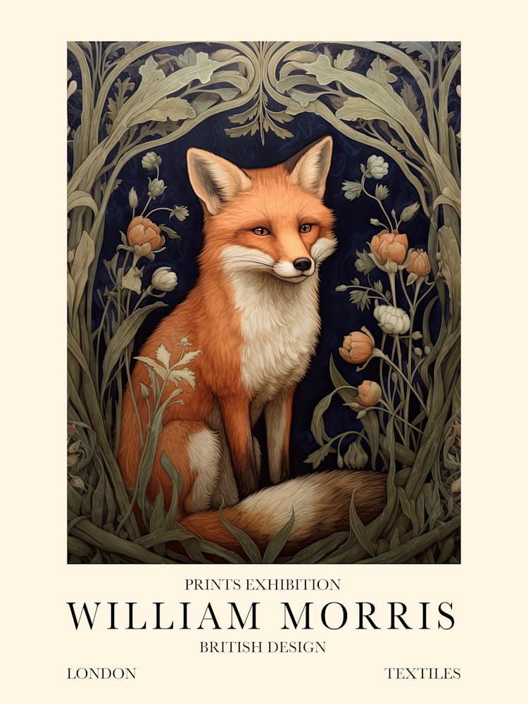 William Morris London Affiche d'Exposition Renard Roux