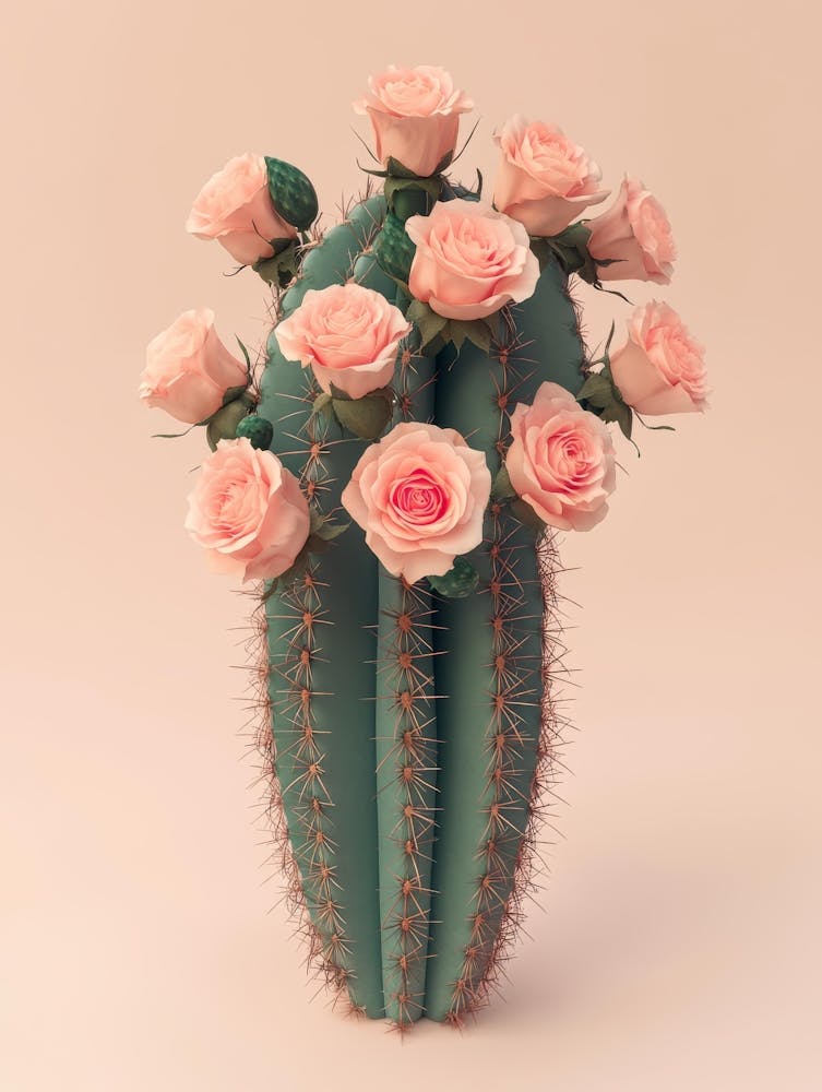 Rosen auf Kaktus