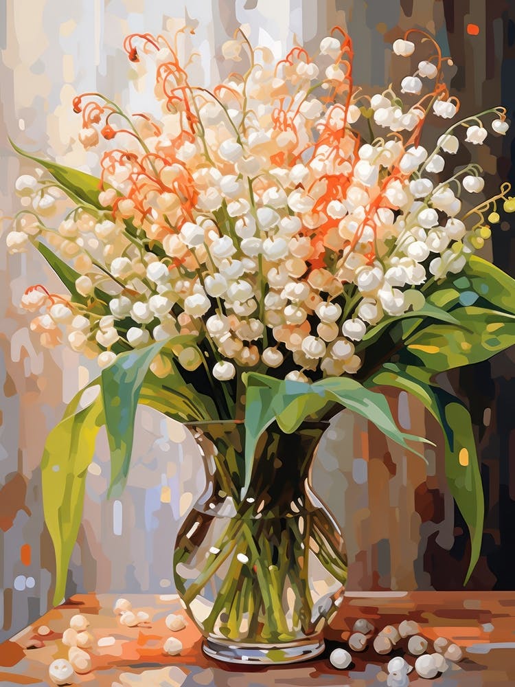 Lily Of The Valley Flower Still Life Painting 3 Dreamy
