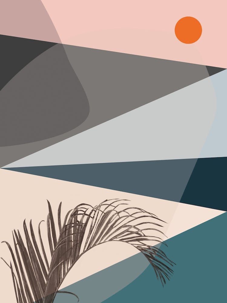 Abstract Triangle Blue Fern Sun 1
