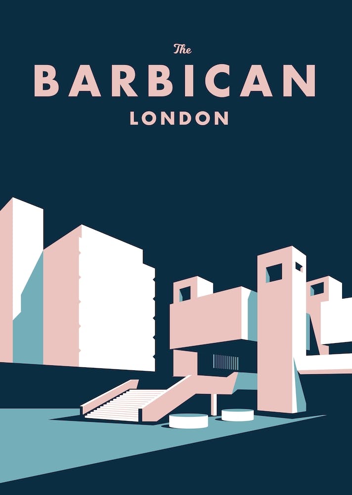 London Landmark Barbican Centre Navy