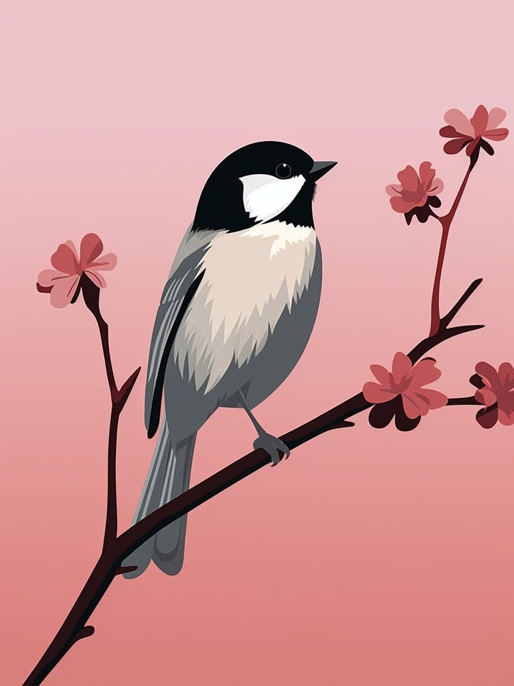 Minimalist Carolina Chickadee 2 Illustration