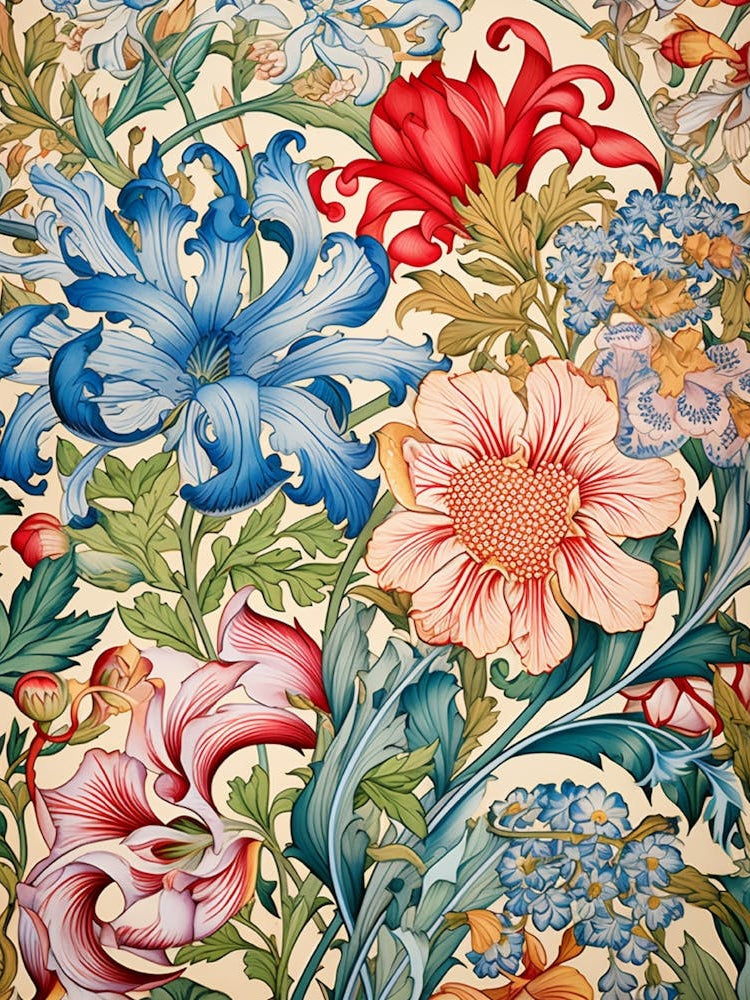 William Morris Floral Wallpaper 7