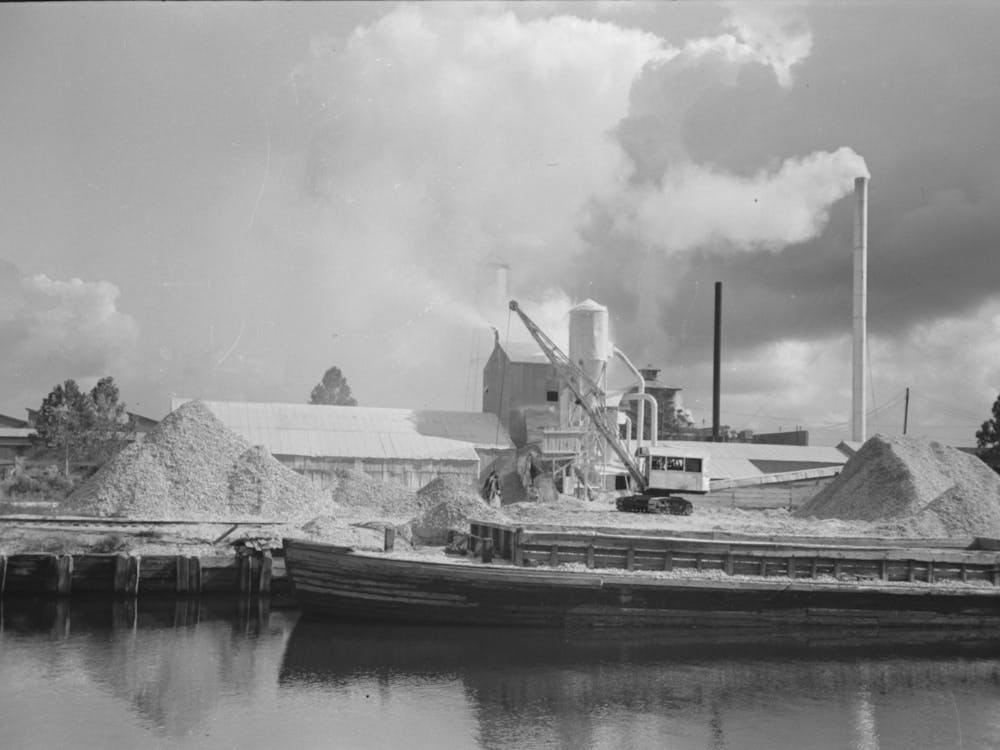 Untitled Photo, Possibly Related To Along The Banks Of The Port Of Houston Are Several Crushing Plants For Oyster
