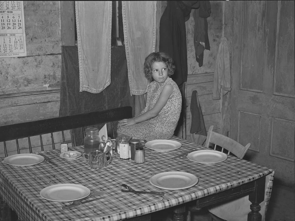 Waiting For Dinner In Farm Home,Bradford, Vermont, Orange County By Russell Lee