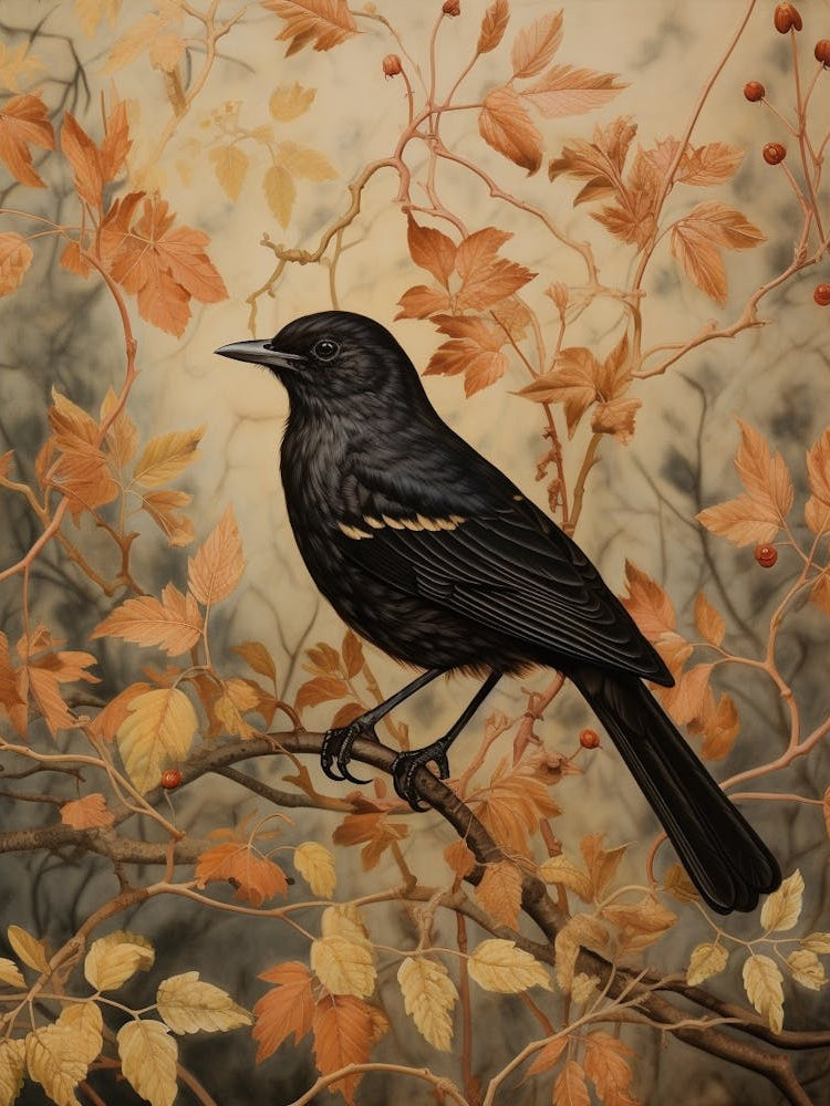 Dark And Moody Botanical Robin 4