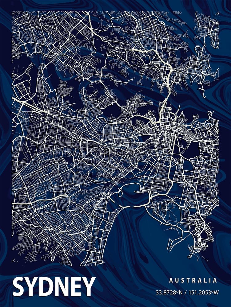 Sydney Crocus Marble Map