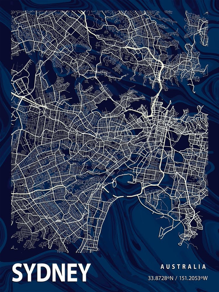 Sydney Crocus Marble Map