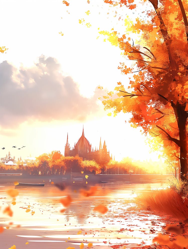 Autumn Leaves On The River