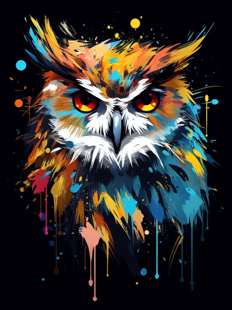 Owl With Black Background