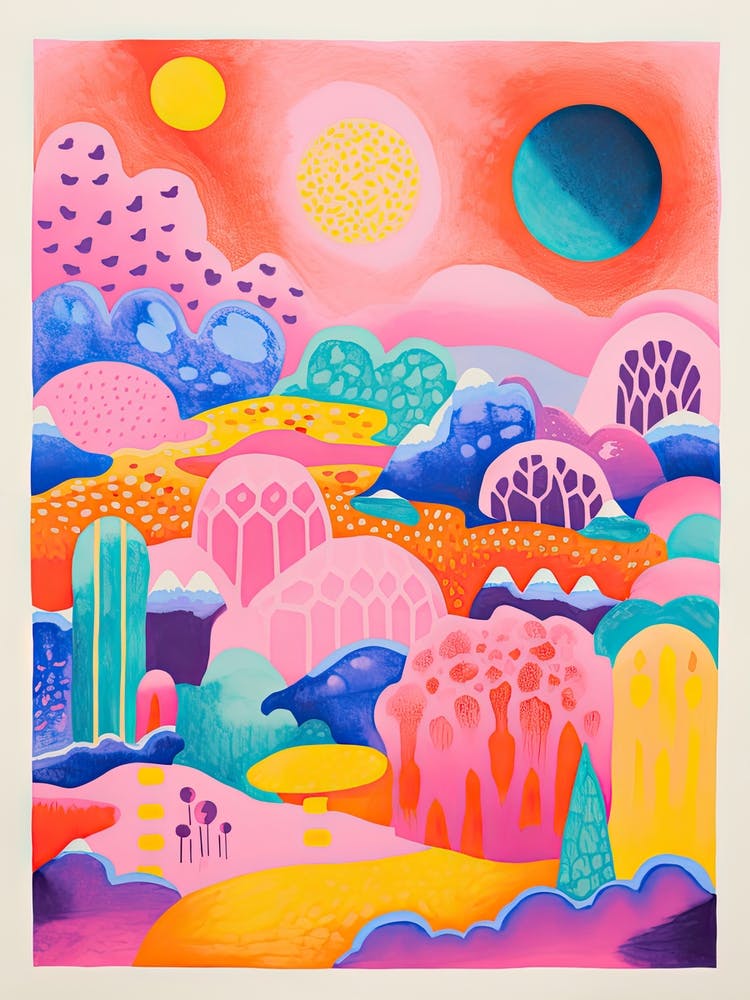 Abstract Landscape Risograph Style 1