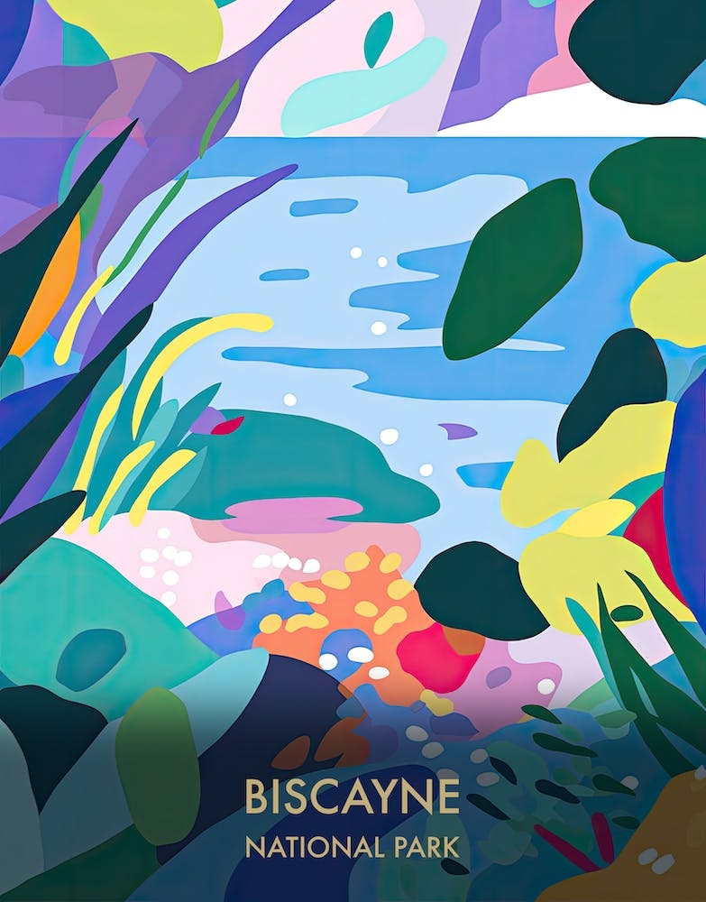 Biscayne National Park Travel Poster Matisse Style 4