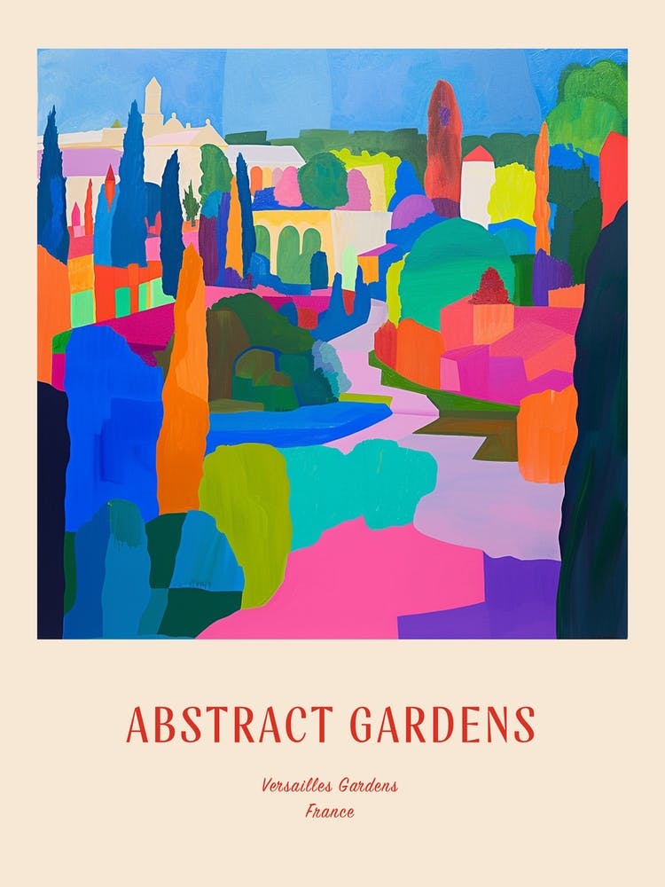 Bunte Gärten Versailles Gardens Frankreich 3 Rotes Poster
