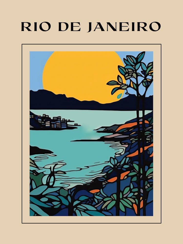 Minimal Design Style Of Rio De Janeiro, Brazil 5 Poster