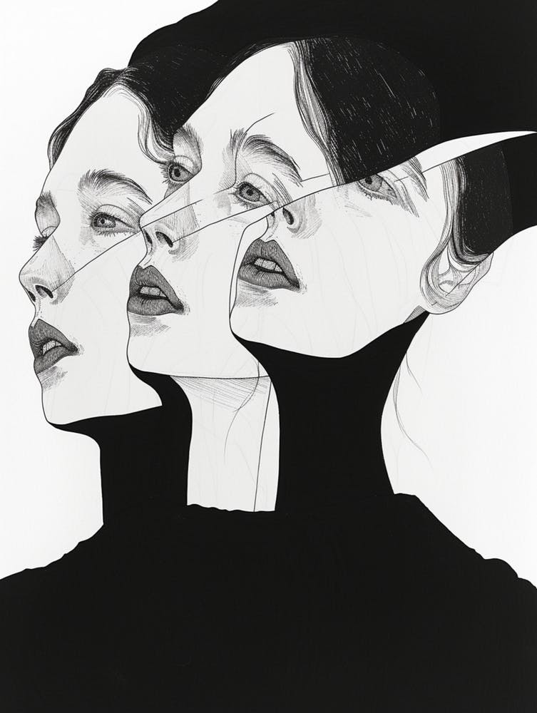 Several Heads Drawing