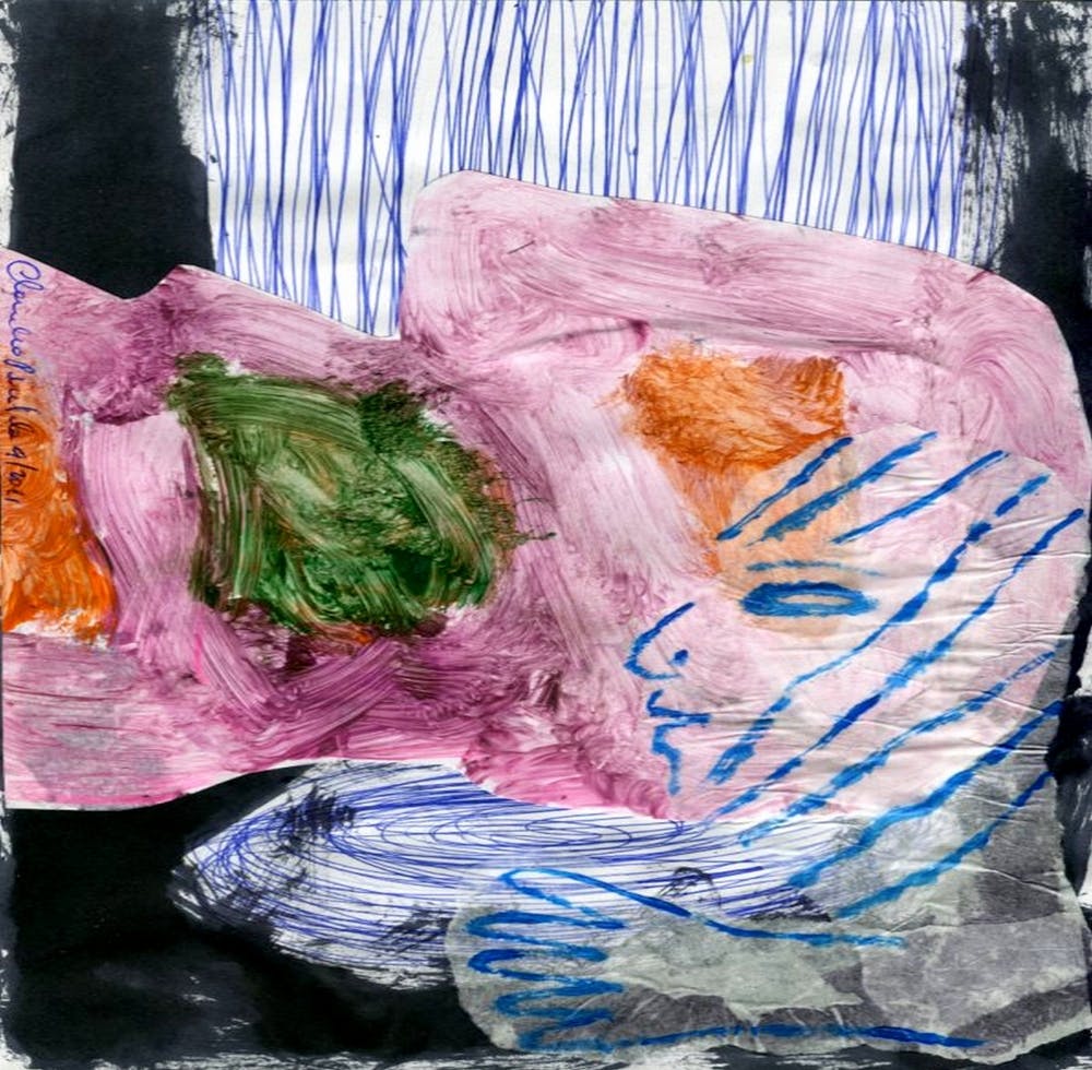 Painting2494 Ink,Acrylics,Pen On Cardboard Size 21cm X 29,5cm Year 2023