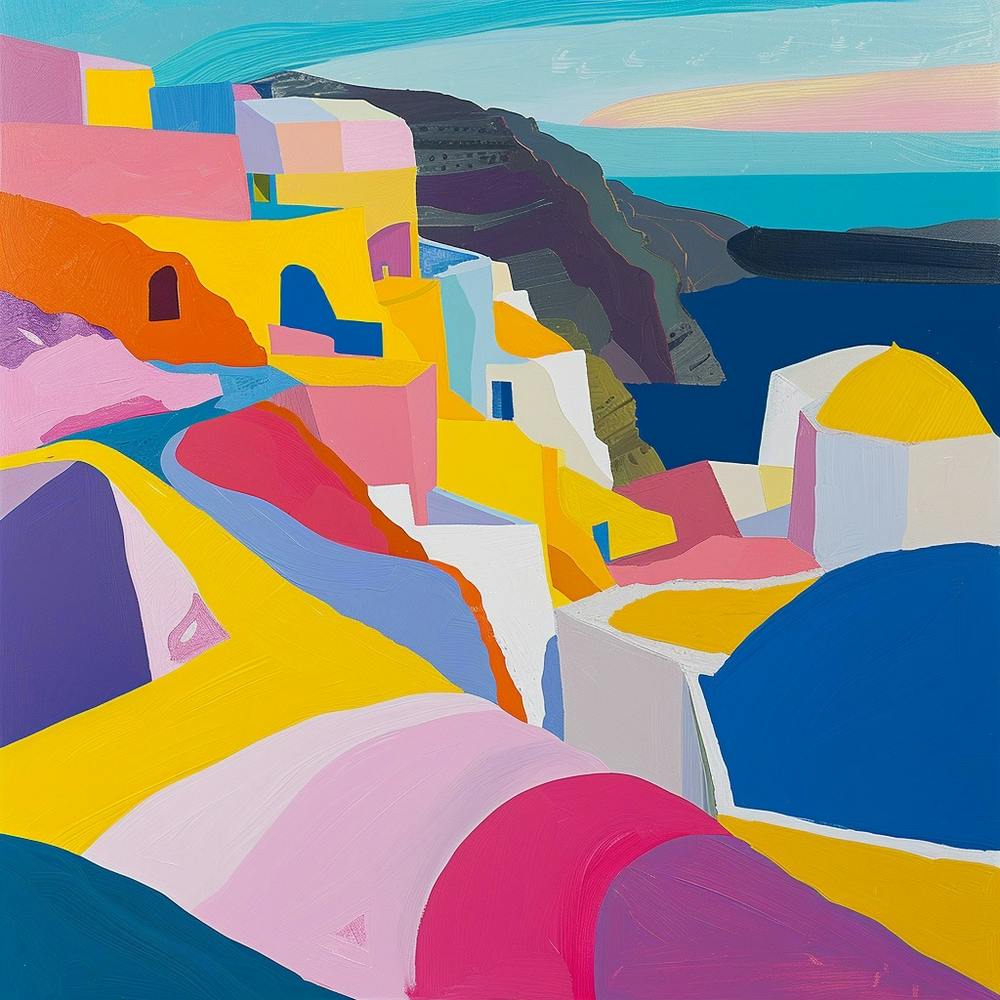 Abstract Travel Collection Santorini Greece 4