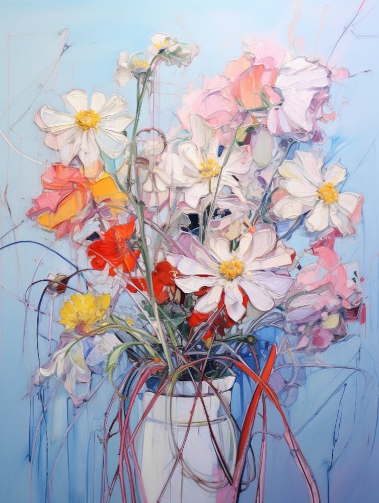 Abstract Flower Painting Edelweiss 3