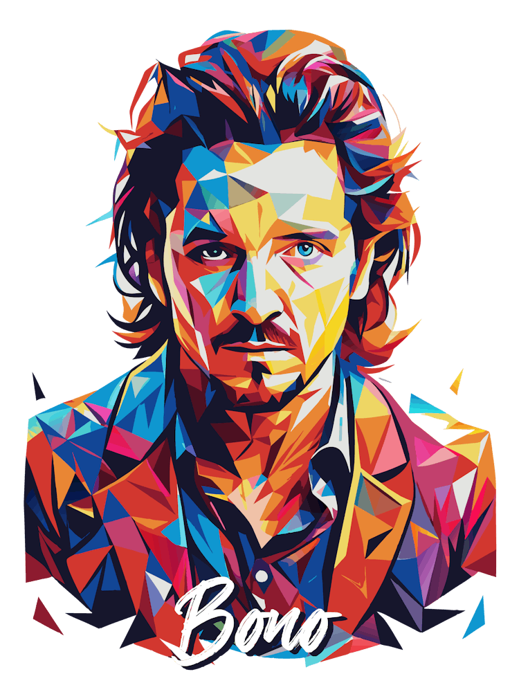 Bono U2 04 Portrait Music WPAP Pop Art