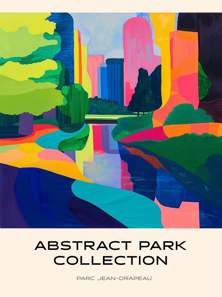 Abstract Park Collection Poster Parc Jean Drapeau Montreal Canada 1