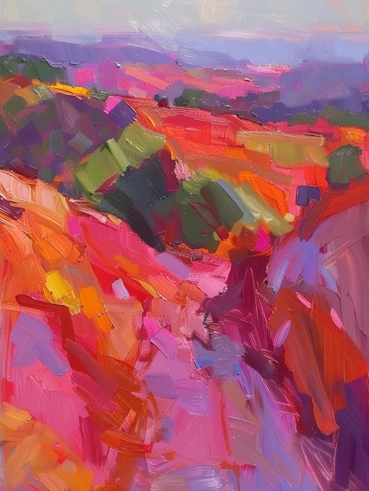Landscape In Pink And Orange