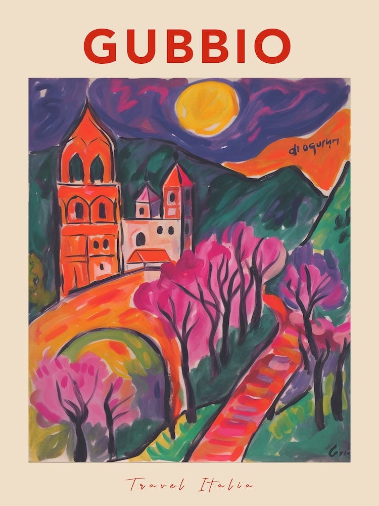 Gubbio Italia Travel Poster