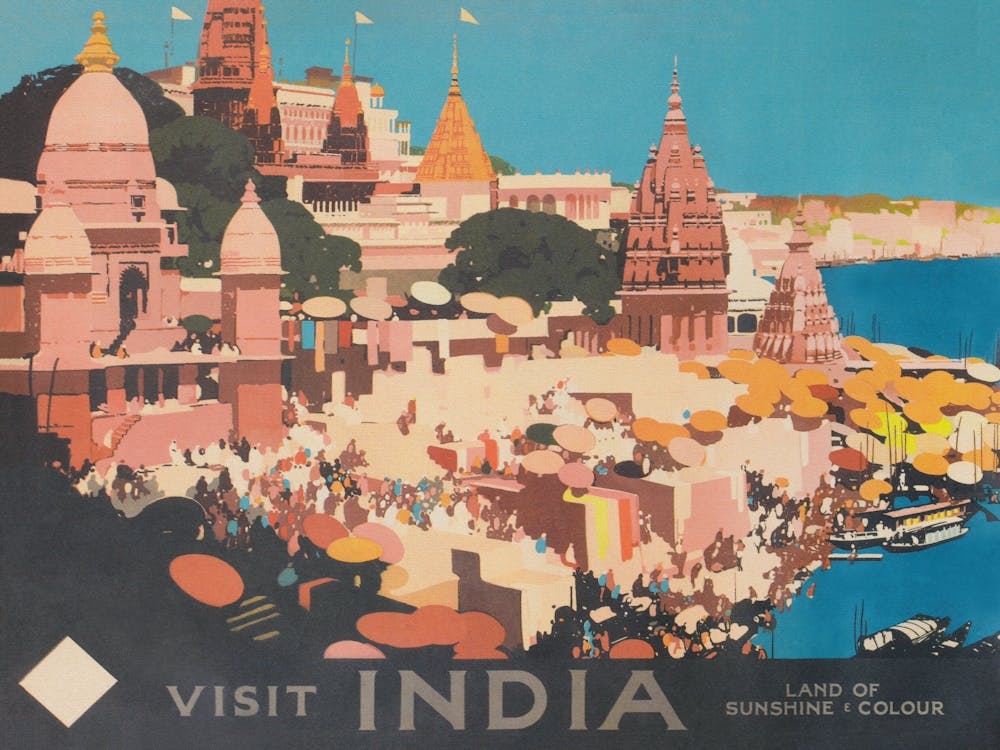 India Vintage Travel Poster