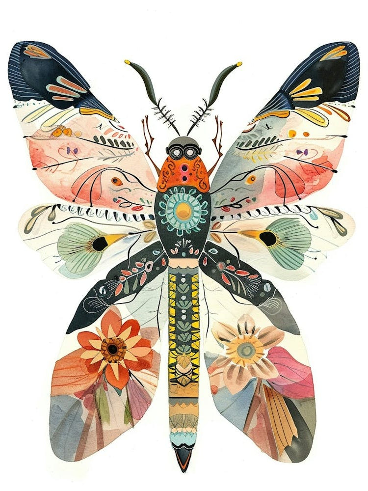 Colourful Insect Illustration Lacewing 15