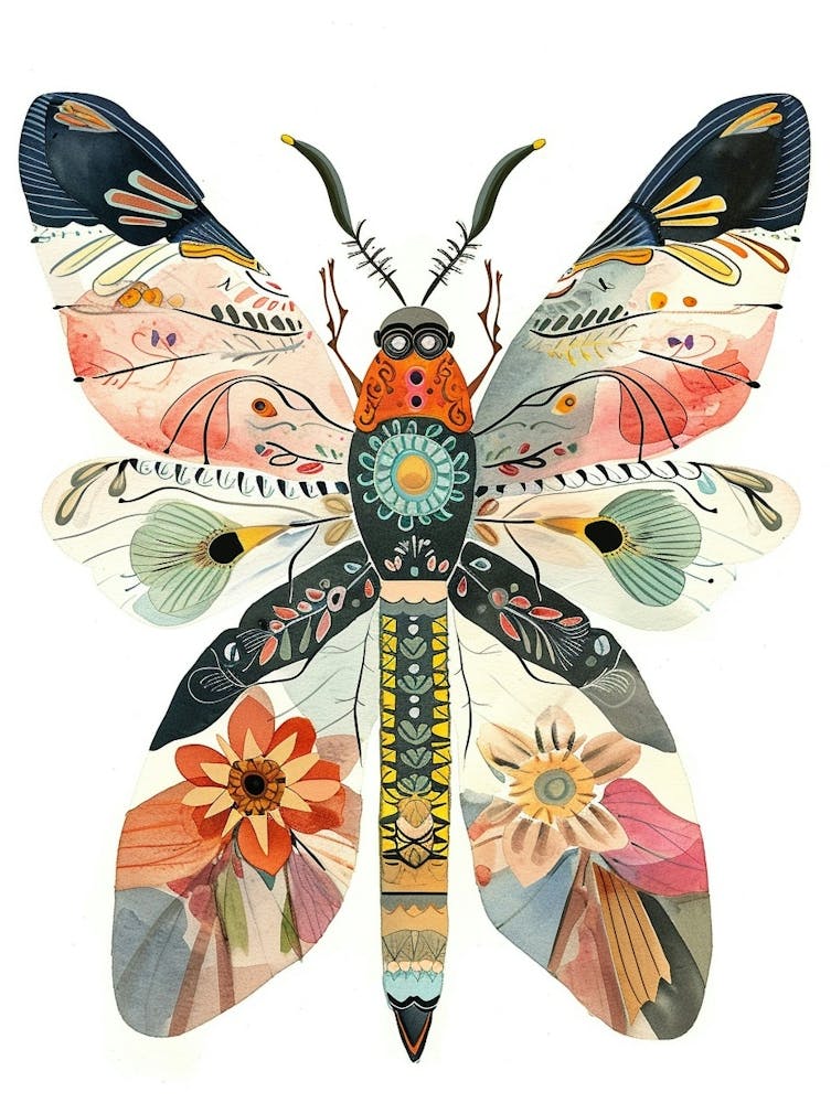 Colourful Insect Illustration Lacewing 15