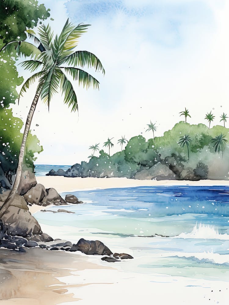 Watercolour Of Playa Manuel Antonio   Manuel Antonio National Park Costa Rica 1