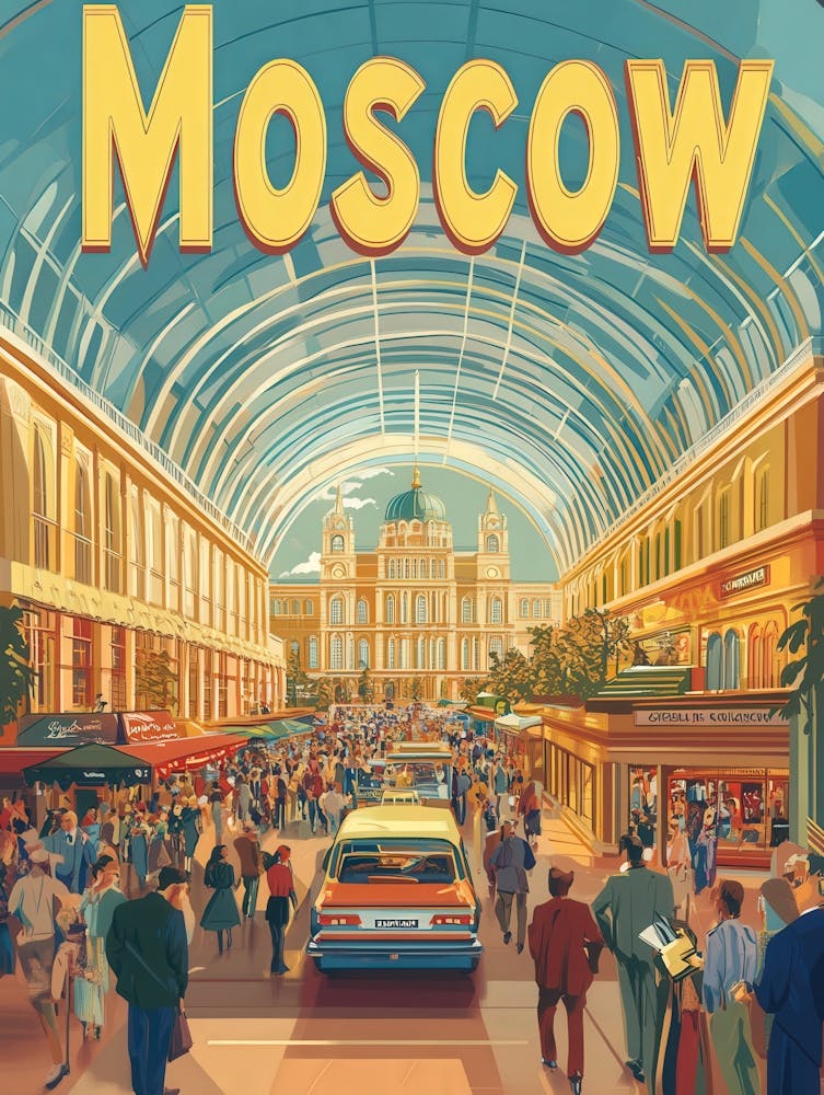 Aihrgdesign A 1970s Inspired Travel Poster For Moscow 4